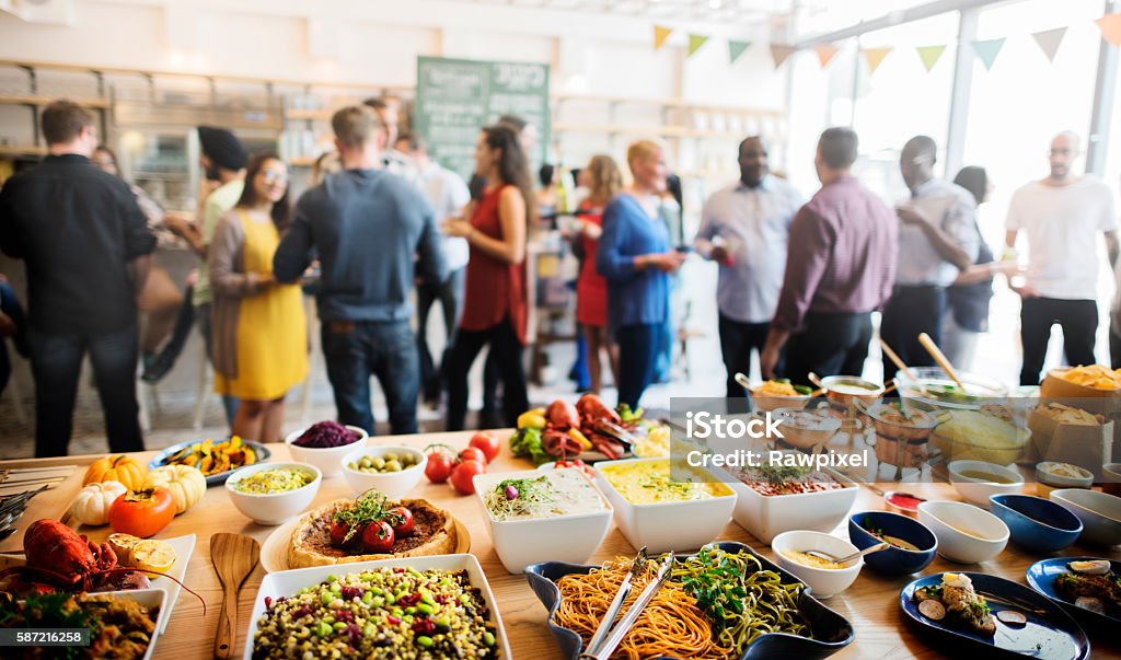 Brunch Choice Crowd Dining Food Options Eating Concept Buffet Stock Photo