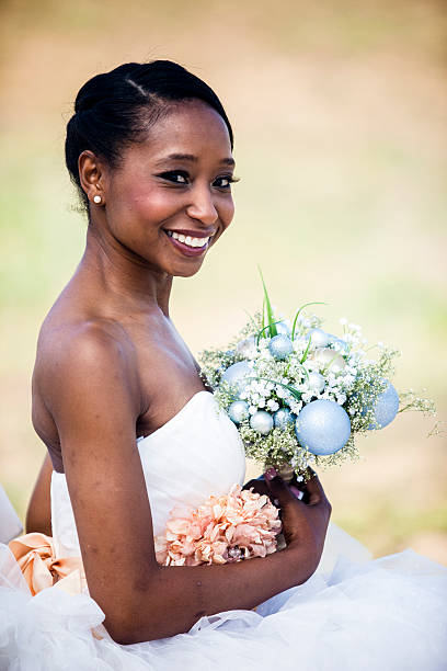 istock Beautiful African American Bride 587217026
