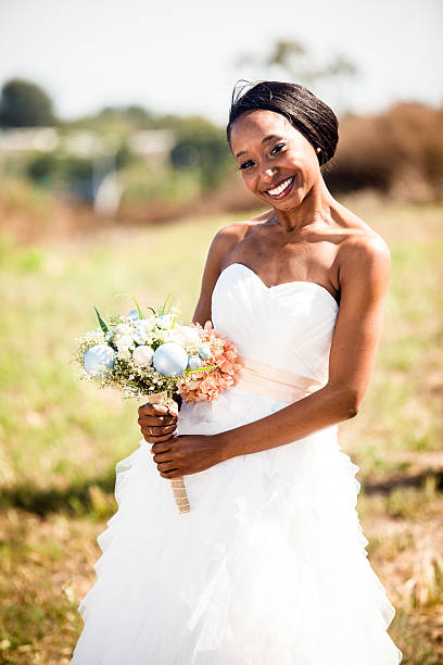 istock Beautiful African American Bride 587217064