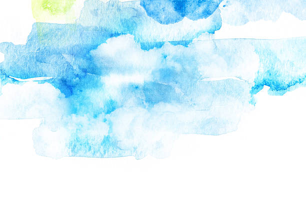 istock Watercolor illustration of sky with cloud. 587220818