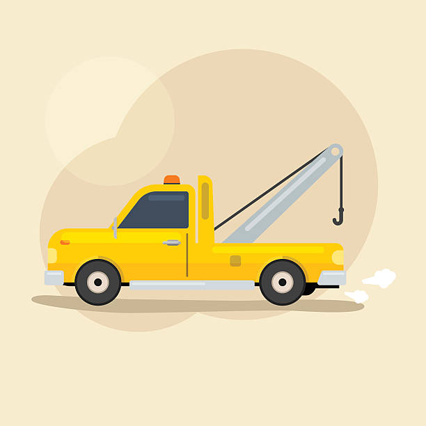ilustraciones, imágenes clip art, dibujos animados e iconos de stock de camión de remolque - car motor vehicle towing repairing