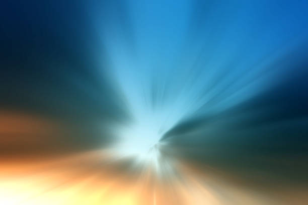 istock Motion Blur Starburst Abstract Nature Background Blue Yellow 587223172