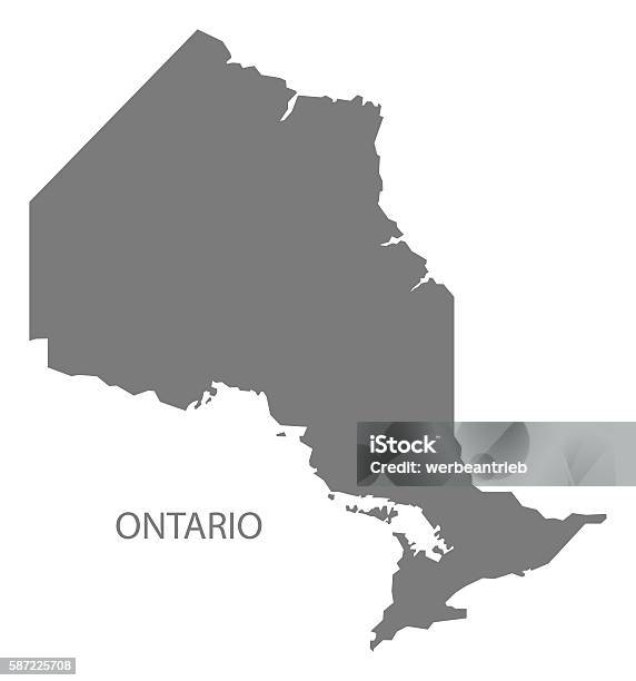 Ontario Canada Map Grey Stock Illustration - Download Image Now - Map, Ontario - Canada, Canada