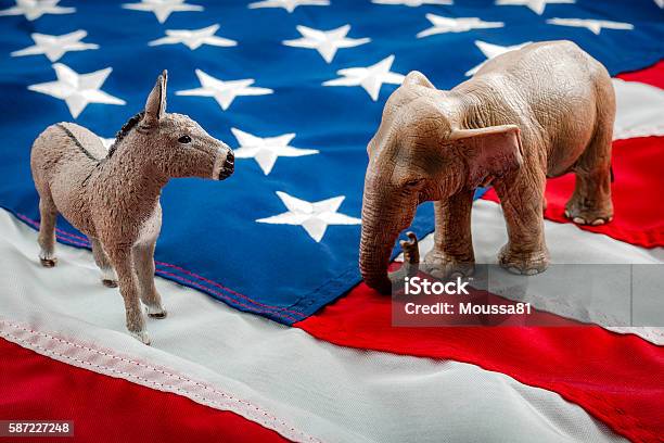 Political Face Off In November Stock Photo - Download Image Now - US Republican Party, Democratic Party - USA, USA