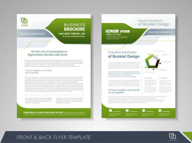 Presentation flyer design Front and back page brochure template. Flyer design, leaflet cover for business presentations, magazine covers, posters, booklets, banners. EPS10. Contains transparent objects modern magazine layout stock illustrations