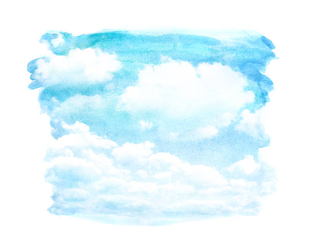 ilustraciones, imágenes clip art, dibujos animados e iconos de stock de nube de acuarela - sky watercolour paints watercolor painting cloud