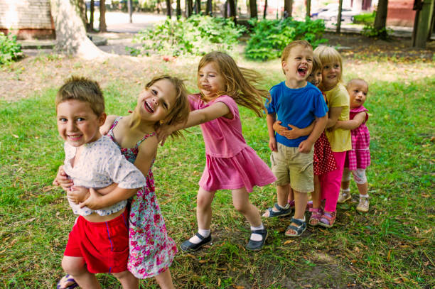 Cute Children Playing At Park