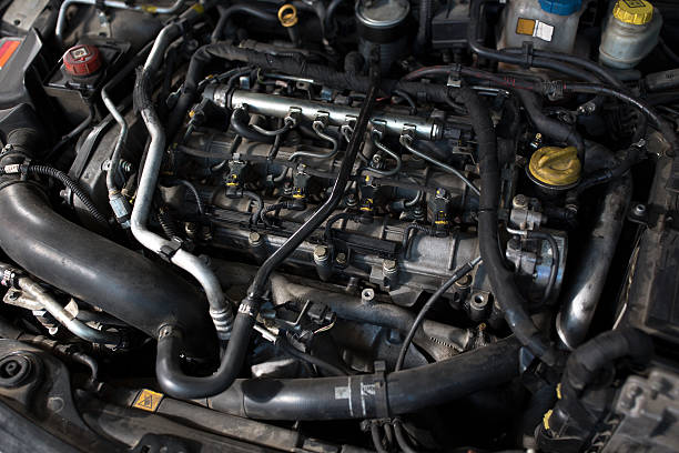istock close up of a automobile engine 587505328