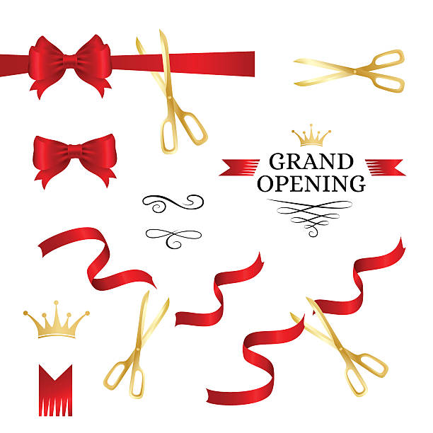 illustrations, cliparts, dessins animés et icônes de éléments de décoration d’ouverture - beginnings business new business ribbon