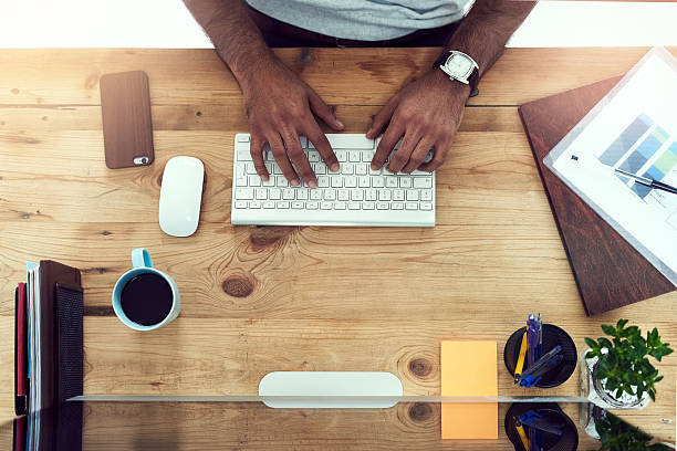istock Letting his fingers do the talking 587506760