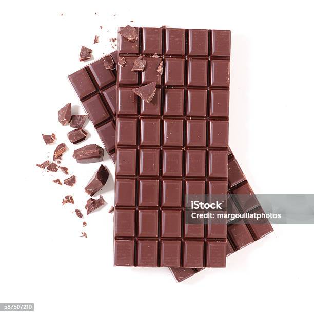 Chocolate Bar Isolated On White Stock Photo - Download Image Now - Chocolate Bar, Chocolate, White Background