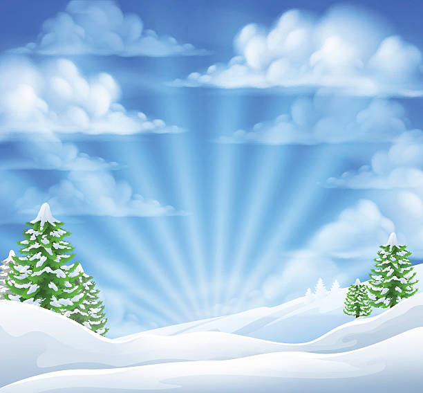 christmas snow winter background - chris snow stock illustrations