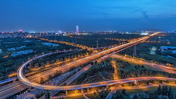 istock China Beijing overpass after sunset night 587511644