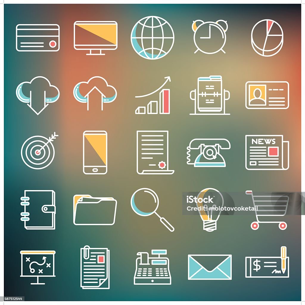 business line icons A set of 25 business related icon. Each icon is grouped individually. Growth stock vector