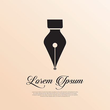 Fountain pen icon vintage style