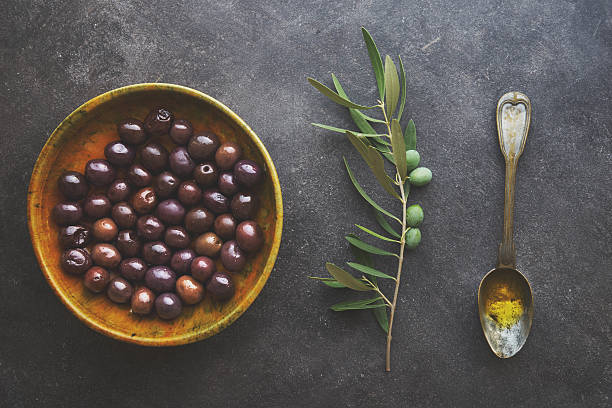 istock Olives in vintage plate 587521360