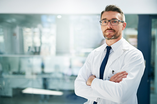 Cropped shot of a male doctor in a hospital