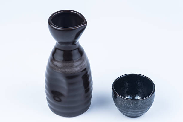 istock Japanese sake bottle and cup 587522632