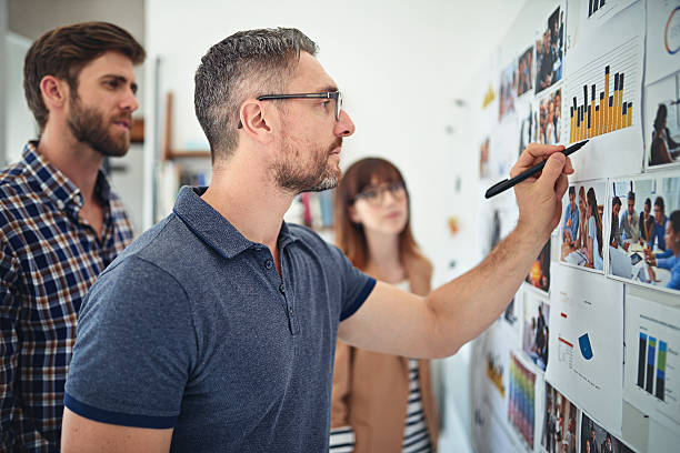 Details create the big picture Shot of creative colleagues working together in their office mural photos stock pictures, royalty-free photos & images