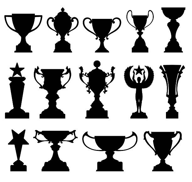 набор трофей кубка - grail stock illustrations