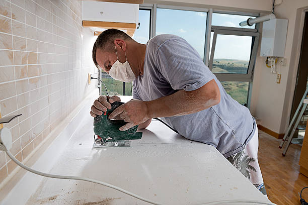 istock Cutting with Electric Saw with Copy Space 587536900