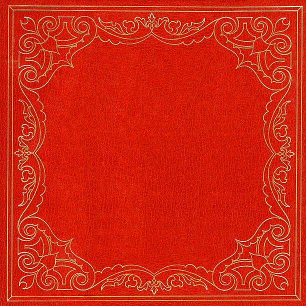 istock Red and gold leather cover 587542136