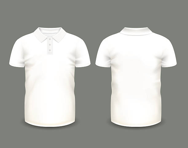 ilustrações de stock, clip art, desenhos animados e ícones de mens white polo shirt short sleeve - white shirt