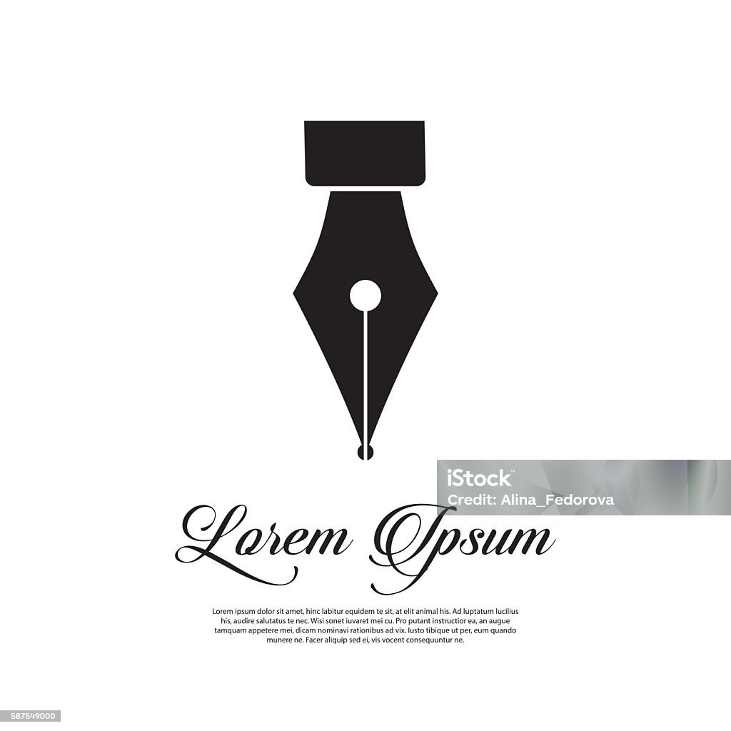 Fountain pen icon vintage style Fountain Pen stock vector