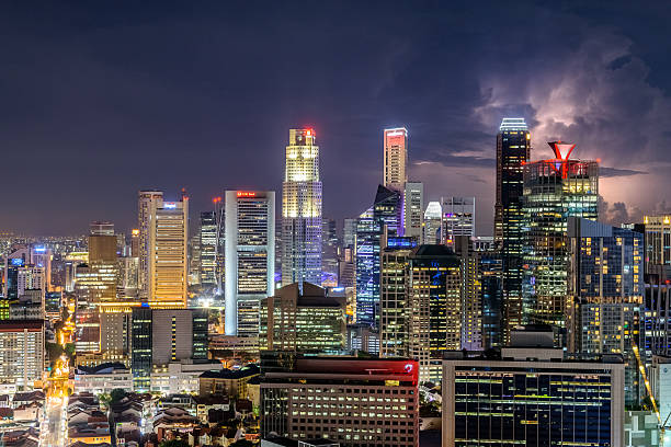 istock Storm over Singapore skyline 587551060