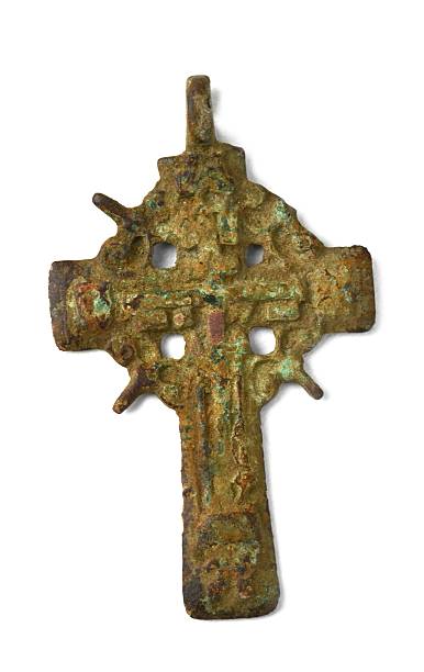 istock Ancient Christian crosses archaeological discovery 587552150