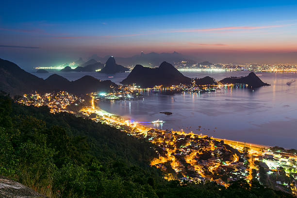 리우데자네이루의 아름다운 야경 - niteroi corcovado rio de janeiro tropical climate 뉴스 사진 이미지