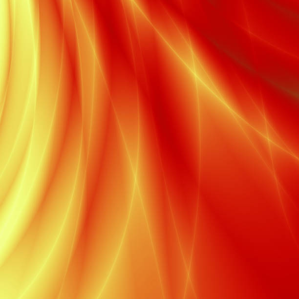 istock Wavy orange sunny beam abstract background 587552594