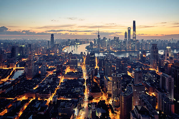 istock Panoramic skyline of Shanghai 587777082