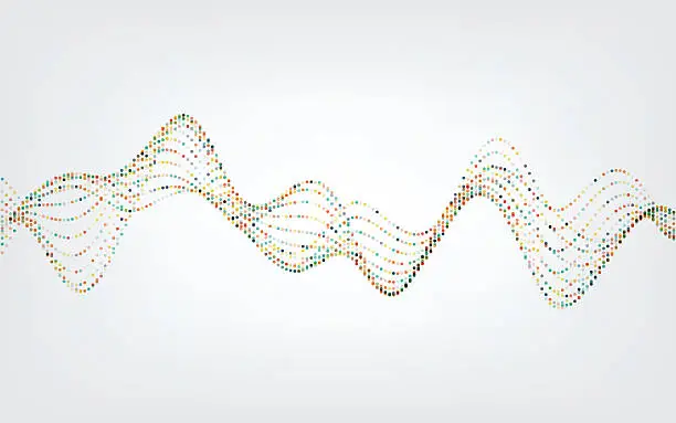 Vector illustration of Vector Illustration of Waves with Particles.