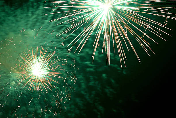 istock show with big colorful fireworks in the night 587778756