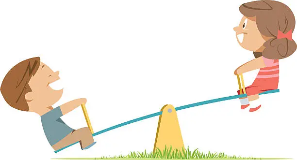 Vector illustration of On Seesaw