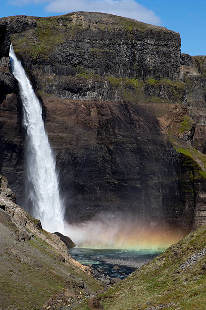 Haifoss Waterfall in Iceland stock photo