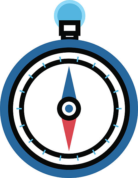 ilustrações, clipart, desenhos animados e ícones de vetor ícone de bússola - orienteering clip art compass magnet