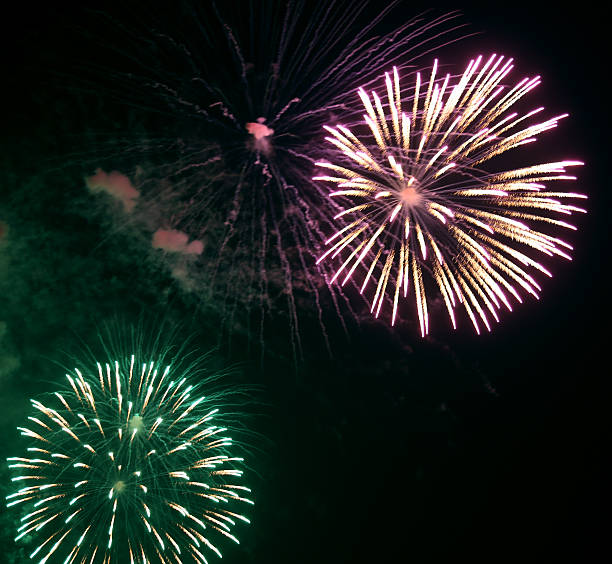 istock show with big colorful fireworks in the dark night 587782254