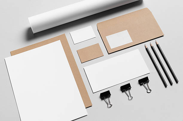 istock Branding / Stationery Mock-Up - Kraft & White 587783410