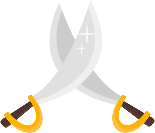 Vector illustration of Pirate crossed swords