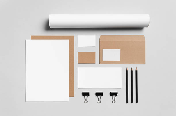 istock Branding / Stationery Mock-Up - Brown & White 587783968