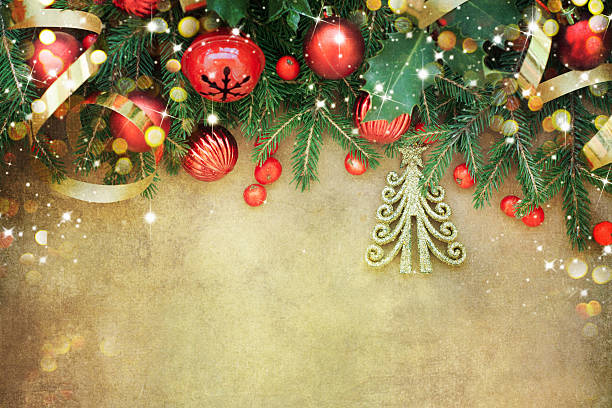 istock Christmas Retro Card border design 587784296
