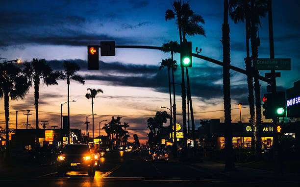 istock California sunset traffic, Oceanside. 587784412