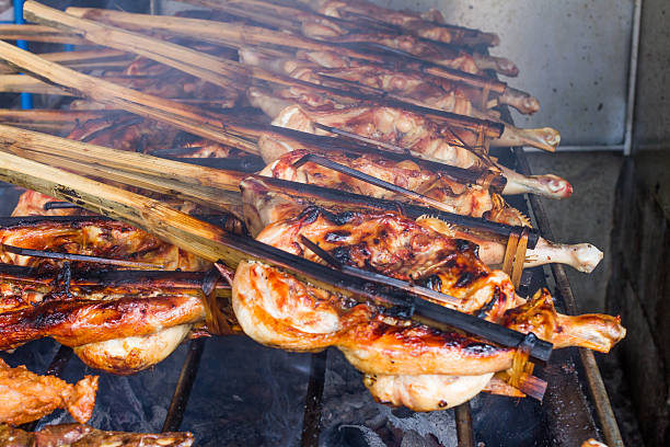 istock Grilled chicken on the grill 587788048