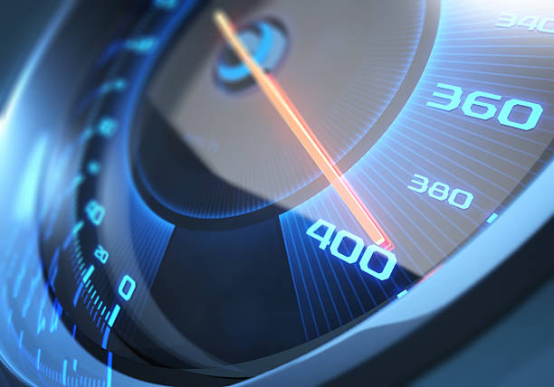 Speedometer High Speed Speedometer scoring the fastest speed. Depth of field with focus on 400. speedometer photos stock pictures, royalty-free photos & images