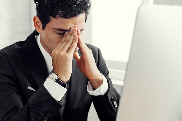 istock Businessman Stress Hands Gesture Concept 587789922