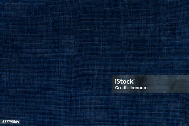 Indigo Color Nature Woven Texture Background Stock Photo - Download Image Now - Textile, Navy Blue, Backgrounds