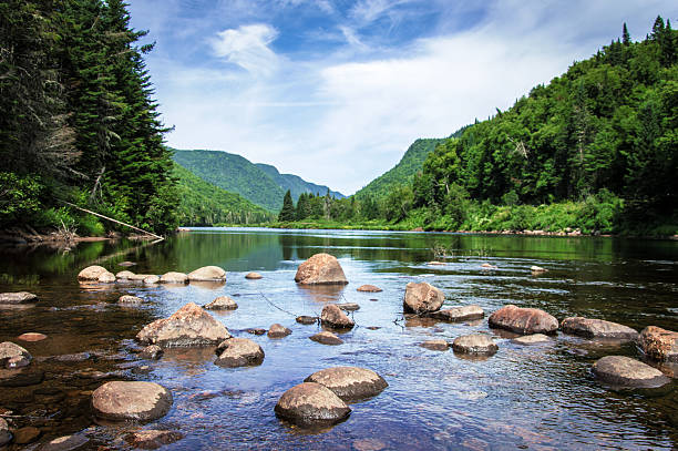 istock Panoramic view of Jacques Cartier River 587794702