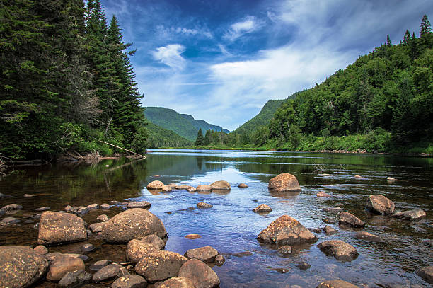 istock Panoramic view of Jacques Cartier River 587794988